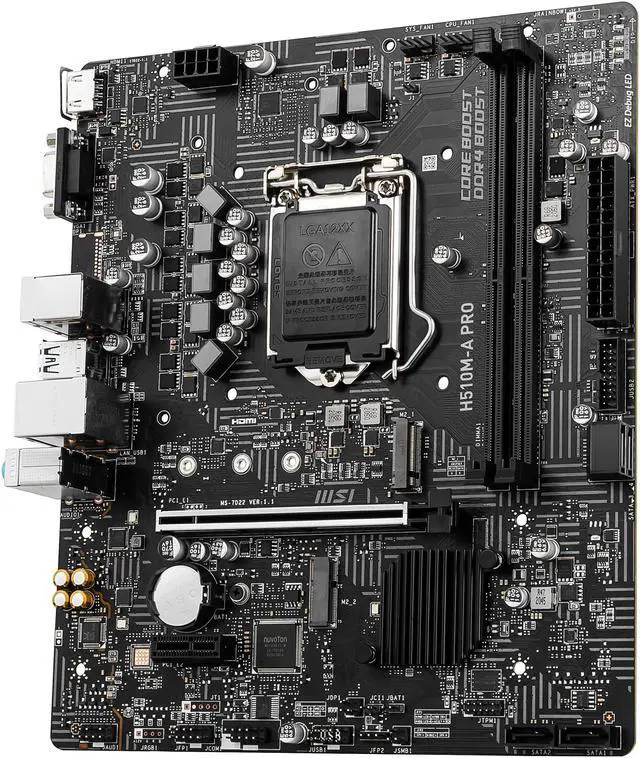 Alt view image 3 of 8 - MSI H510M-A PRO LGA 1200 Intel H510 Micro ATX Intel Motherboard