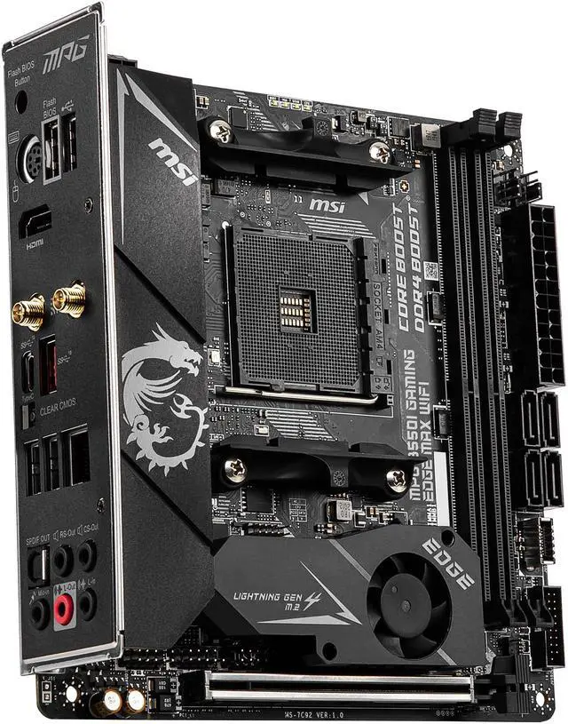 Alt view image 4 of 11 - MSI MPG B550I GAMING EDGE MAX WIFI AM4 AMD B550 Mini ITX AMD Motherboard