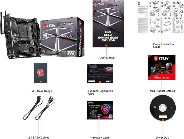 Alt view image 10 of 11 - MSI MPG B550I GAMING EDGE MAX WIFI AM4 AMD B550 Mini ITX AMD Motherboard