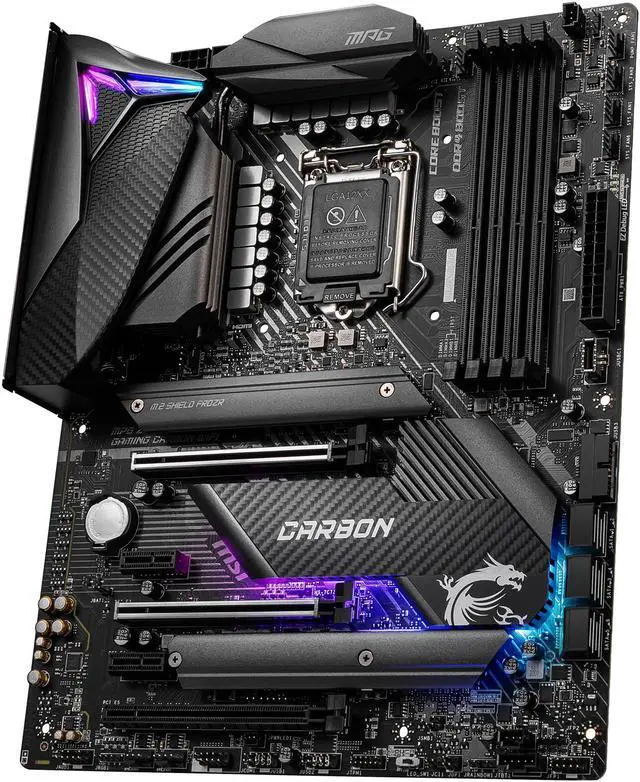 Alt view image 5 of 7 - MSI MPG Z490 GAMING CARBON WIFI LGA 1200 Intel Z490 ATX Intel Motherboard