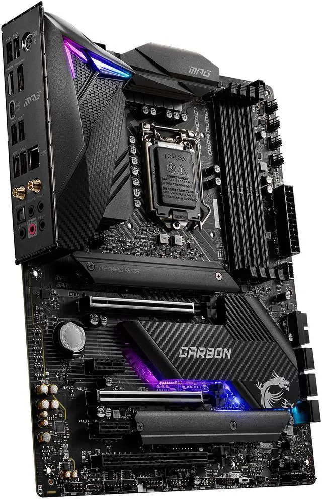 Alt view image 6 of 7 - MSI MPG Z490 GAMING CARBON WIFI LGA 1200 Intel Z490 ATX Intel Motherboard