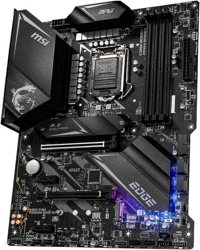 Alt view image 4 of 6 - MSI MPG Z490 GAMING EDGE WIFI LGA 1200 Intel Z490 ATX Intel Motherboard