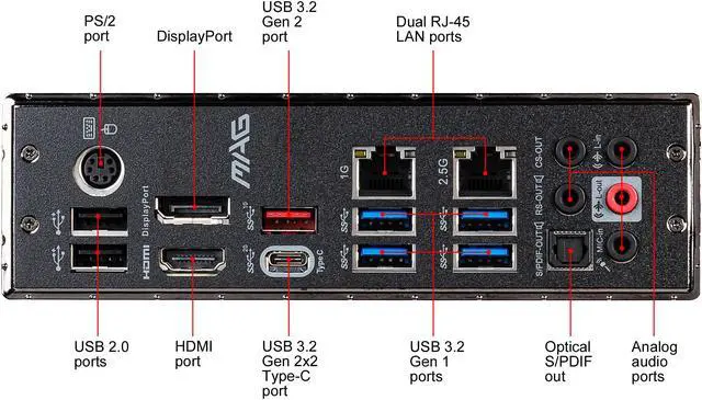 Alt view image 5 of 5 - MSI MAG Z490 TOMAHAWK LGA 1200 Intel Z490 ATX Intel Motherboard