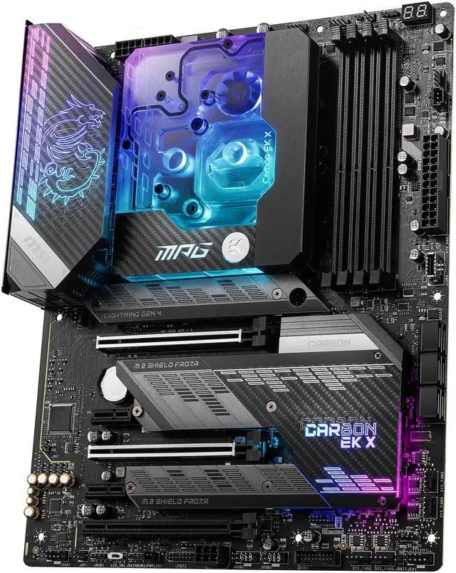 Alt view image 3 of 12 - MSI MPG Z590 CARBON EK X LGA 1200 Intel Z590 ATX Intel Motherboard