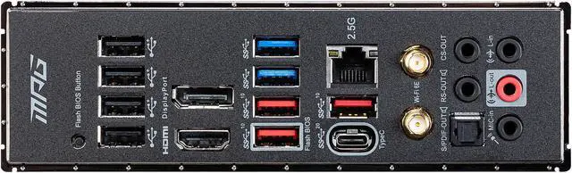 Alt view image 8 of 12 - MSI MPG Z590 CARBON EK X LGA 1200 Intel Z590 ATX Intel Motherboard