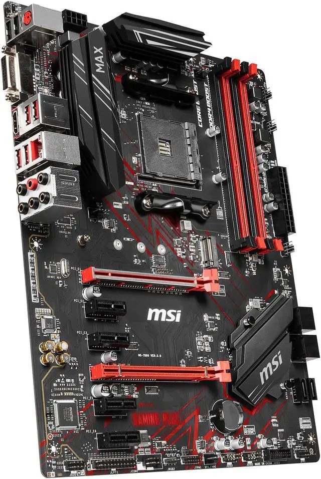 Alt view image 3 of 7 - MSI B450 GAMING PLUS MAX AM4 AMD B450 ATX AMD Motherboard