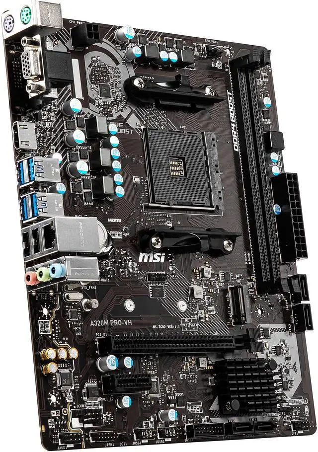 Alt view image 4 of 8 - MSI A320M PRO-VH AM4 AMD A320 Micro ATX AMD Motherboard