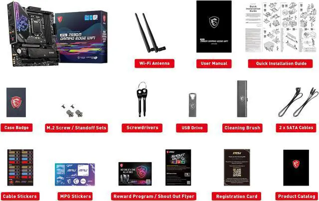 Alt view image 7 of 9 - MSI MPG Z590M GAMING EDGE WIFI LGA 1200 Intel Z590 Micro ATX Intel Motherboard