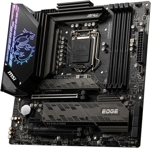 Alt view image 3 of 9 - MSI MPG Z590M GAMING EDGE WIFI LGA 1200 Intel Z590 Micro ATX Intel Motherboard