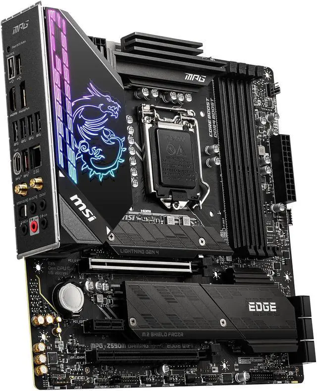 Alt view image 4 of 9 - MSI MPG Z590M GAMING EDGE WIFI LGA 1200 Intel Z590 Micro ATX Intel Motherboard