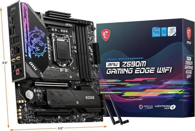Alt view image 9 of 9 - MSI MPG Z590M GAMING EDGE WIFI LGA 1200 Intel Z590 Micro ATX Intel Motherboard