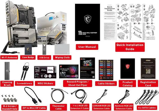 Alt view image 10 of 10 - MSI MEG Z590 ACE GOLD EDITION LGA 1200 Intel Z590 ATX Intel Motherboard