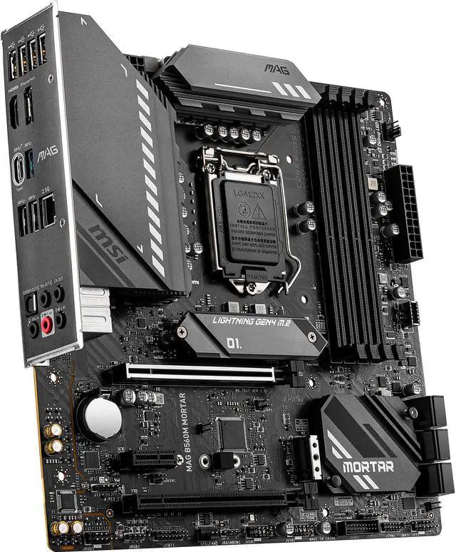 Alt view image 3 of 7 - MSI MAG B560M MORTAR LGA 1200 Intel B560 Micro ATX Intel Motherboard