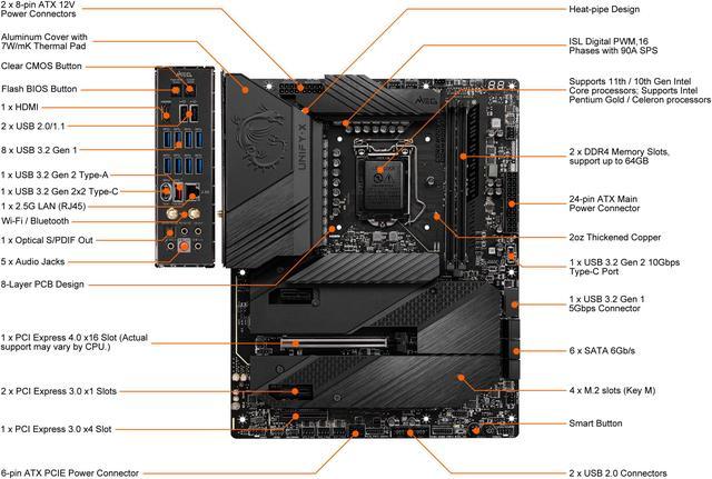 MSI MEG Z590 UNIFY-X LGA 1200 ATX Intel Motherboard - Newegg.com