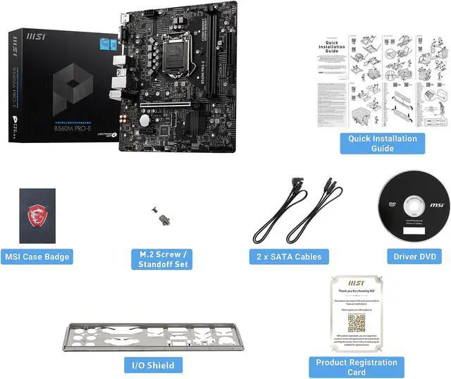 Alt view image 7 of 9 - MSI B560M PRO-E LGA 1200 Intel B560 Micro ATX Intel Motherboard