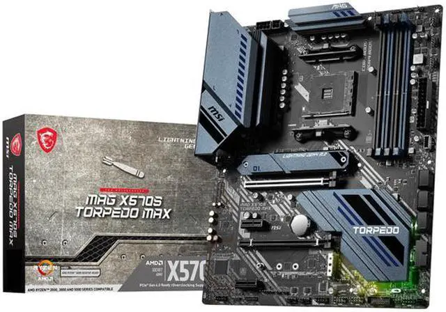 Alt view image 4 of 5 - MSI MAG X570S TORPEDO MAX AM4 AMD X570 SATA 6Gb/s ATX AMD Motherboard