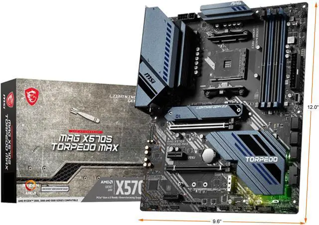 Alt view image 5 of 5 - MSI MAG X570S TORPEDO MAX AM4 AMD X570 SATA 6Gb/s ATX AMD Motherboard