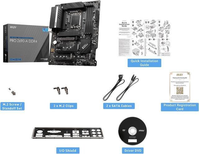 Alt view image 7 of 9 - MSI PRO Z690-A DDR4 LGA 1700 Intel Z690 SATA 6Gb/s ATX Intel Motherboard