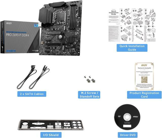 Alt view image 7 of 9 - MSI PRO Z690-P DDR4 LGA 1700 Intel Z690 SATA 6Gb/s ATX Intel Motherboard