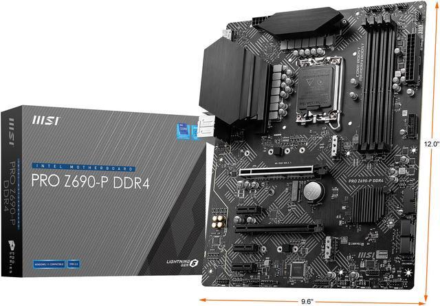 Alt view image 9 of 9 - MSI PRO Z690-P DDR4 LGA 1700 Intel Z690 SATA 6Gb/s ATX Intel Motherboard