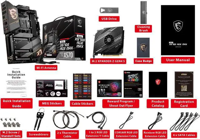 Alt view image 13 of 13 - MSI MEG X570S ACE MAX AM4 AMD X570 USB 3.0 ATX AMD Motherboard