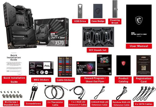 Alt view image 9 of 9 - MSI MEG X570S UNIFY-X MAX AM4 AMD X570 ATX AMD Motherboard