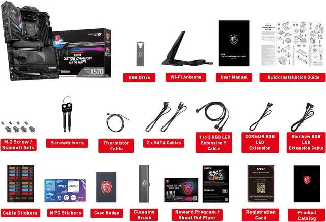 Alt view image 8 of 8 - MSI MPG X570S CARBON MAX WIFI AM4 AMD X570 USB 3.0 HDMI ATX AMD Motherboard
