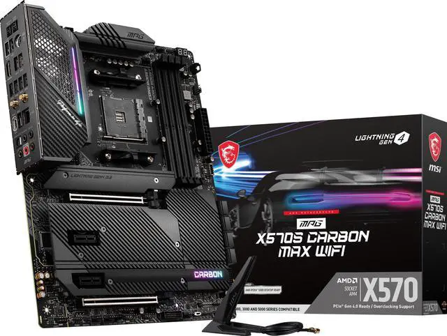 Alt view image 6 of 8 - MSI MPG X570S CARBON MAX WIFI AM4 AMD X570 USB 3.0 HDMI ATX AMD Motherboard