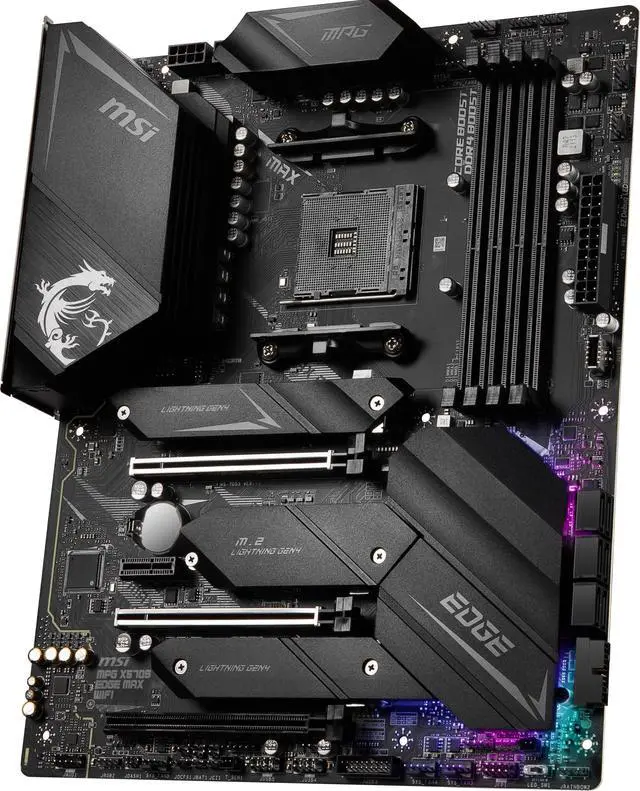 Alt view image 3 of 8 - MSI MPG X570S EDGE MAX WIFI AM4 AMD X570 USB 3.0 ATX AMD Motherboard