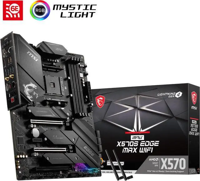 Alt view image 8 of 8 - MSI MPG X570S EDGE MAX WIFI AM4 AMD X570 USB 3.0 ATX AMD Motherboard
