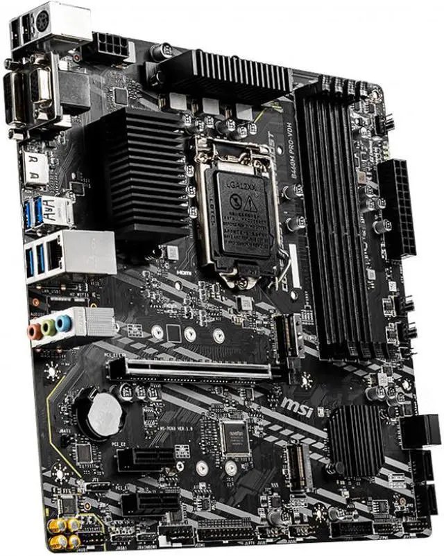 Alt view image 3 of 5 - MSI B460M PRO-VDH LGA 1200 Intel B460 Micro ATX Intel Motherboard