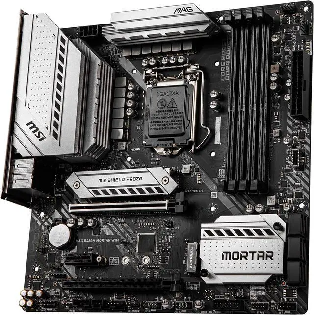 Alt view image 3 of 11 - MSI MAG B460M MORTAR WIFI LGA 1200 Intel B460 Micro ATX Intel Motherboard