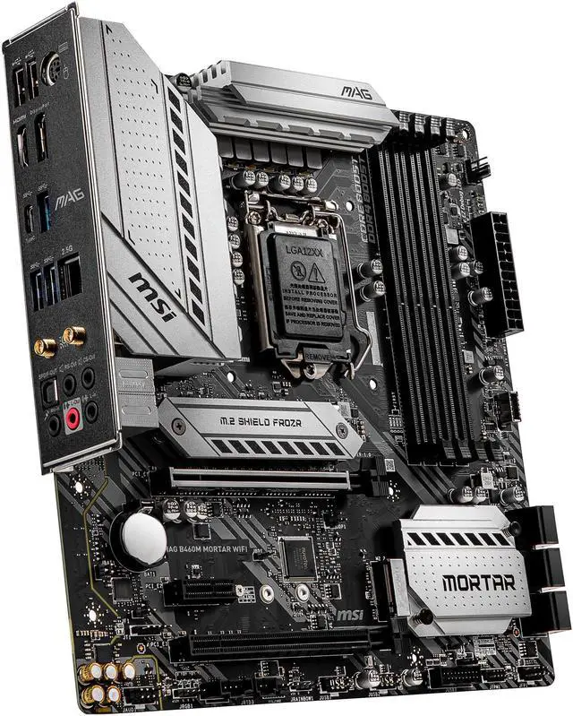 Alt view image 4 of 11 - MSI MAG B460M MORTAR WIFI LGA 1200 Intel B460 Micro ATX Intel Motherboard