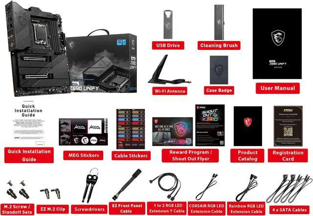 Alt view image 10 of 10 - MSI MEG Z690 UNIFY DDR5 LGA 1700 Intel Z690 SATA 6Gb/s ATX Intel Motherboard
