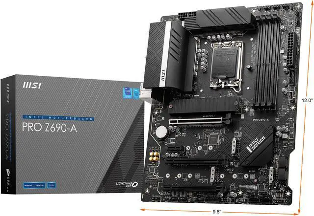Alt view image 9 of 9 - MSI PRO Z690-A DDR5 LGA 1700 Intel Z690 SATA 6Gb/s ATX Intel Motherboard