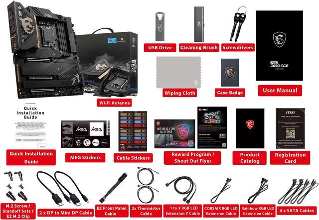 Alt view image 8 of 10 - MSI MEG Z690 ACE DDR5 LGA 1700 Intel Z690 SATA 6Gb/s Extended ATX Intel Motherboard