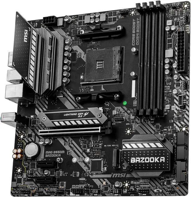 Alt view image 3 of 7 - MSI MAG B550M BAZOOKA AM4 AMD B550 Micro ATX AMD Motherboard