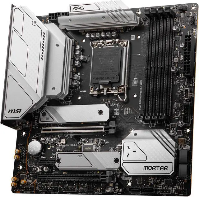 Alt view image 2 of 8 - MSI MAG B660M MORTAR WIFI DDR5 LGA 1700 Intel B660 SATA 6Gb/s Micro ATX Intel Motherboard