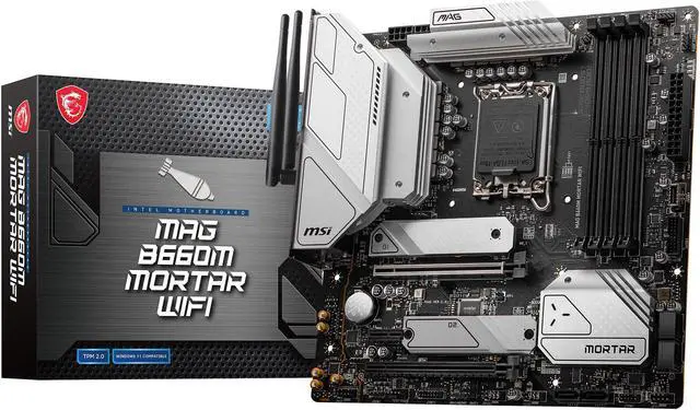 Alt view image 8 of 8 - MSI MAG B660M MORTAR WIFI DDR5 LGA 1700 Intel B660 SATA 6Gb/s Micro ATX Intel Motherboard