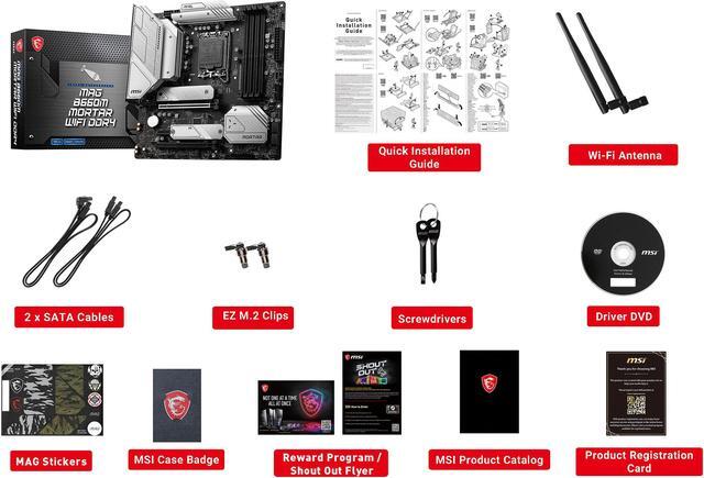 Alt view image 7 of 8 - MSI MAG B660M MORTAR WIFI DDR4 LGA 1700 Intel B660 SATA 6Gb/s Micro ATX Intel Motherboard