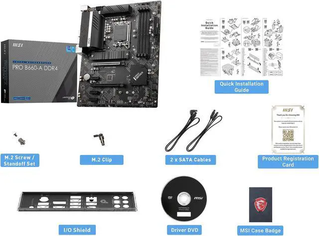 Alt view image 7 of 9 - MSI PRO B660-A DDR4 LGA 1700 Intel B660 SATA 6Gb/s ATX Intel Motherboard