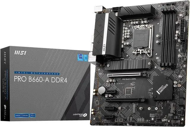 Alt view image 8 of 9 - MSI PRO B660-A DDR4 LGA 1700 Intel B660 SATA 6Gb/s ATX Intel Motherboard