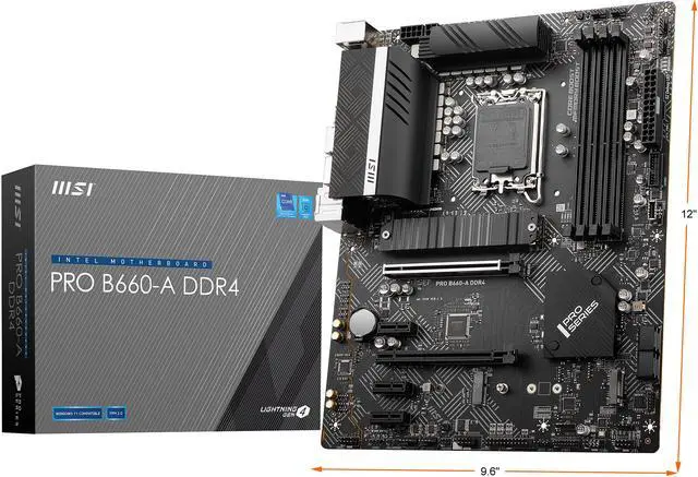 Alt view image 9 of 9 - MSI PRO B660-A DDR4 LGA 1700 Intel B660 SATA 6Gb/s ATX Intel Motherboard