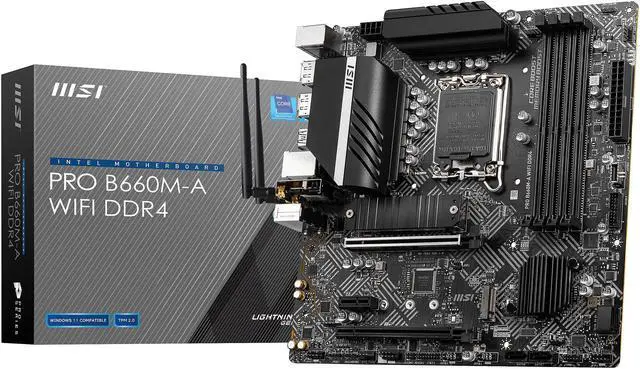 Alt view image 7 of 7 - MSI PRO B660M-A WIFI DDR4 LGA 1700

* Dedicated LGA1700 mounting bracket is required. Intel B660 Micro ATX Intel Motherboard