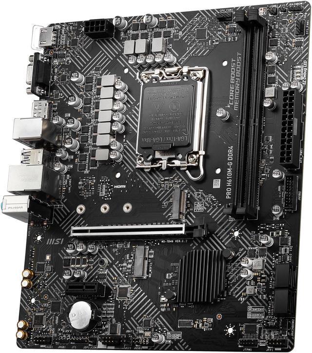 Alt view image 2 of 7 - MSI PRO H610M-G DDR4 LGA 1700 Intel H610 SATA 6Gb/s Micro ATX Intel Motherboard