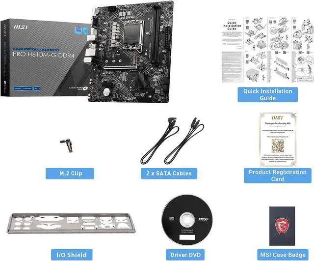 Alt view image 6 of 7 - MSI PRO H610M-G DDR4 LGA 1700 Intel H610 SATA 6Gb/s Micro ATX Intel Motherboard