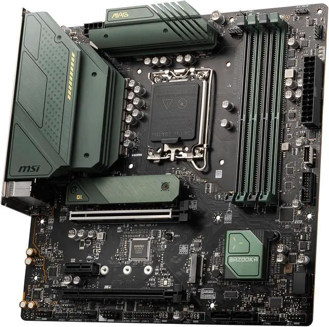 Alt view image 3 of 9 - MSI MAG B660M BAZOOKA DDR4 LGA 1700 Intel B660 SATA 6Gb/s Micro ATX Intel Motherboard