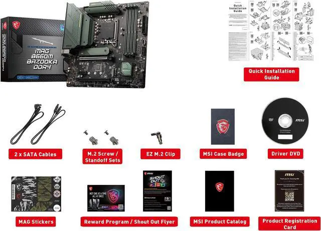 Alt view image 7 of 9 - MSI MAG B660M BAZOOKA DDR4 LGA 1700 Intel B660 SATA 6Gb/s Micro ATX Intel Motherboard