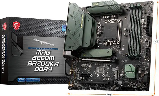 Alt view image 9 of 9 - MSI MAG B660M BAZOOKA DDR4 LGA 1700 Intel B660 SATA 6Gb/s Micro ATX Intel Motherboard