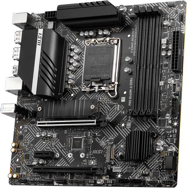 Alt view image 3 of 8 - MSI PRO PRO B660M-A DDR4 LGA 1700 Intel B660 SATA 6Gb/s Micro ATX Intel Motherboard
